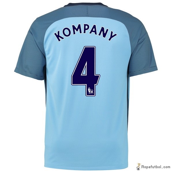Camiseta Manchester City Replica Primera Ropa Kompany 2016/17 Azul